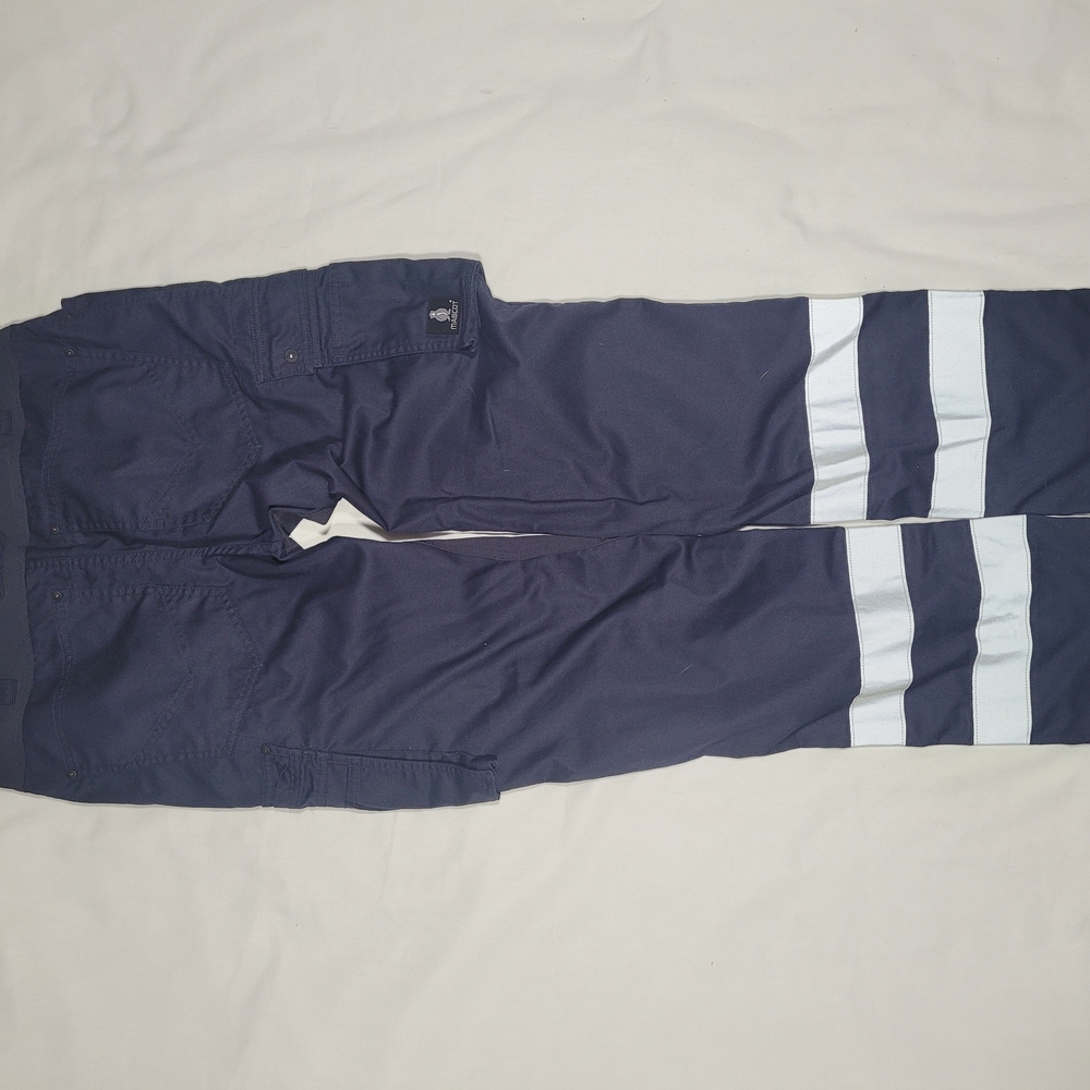 Men's Navy Work Pants with Reflective Stripes